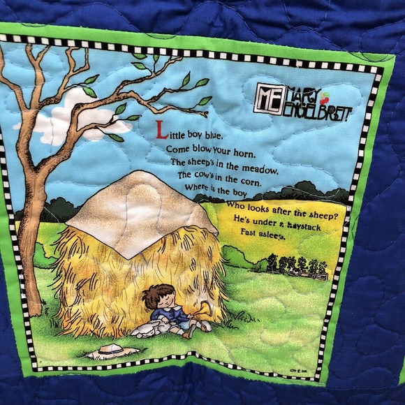 Handmade Mary Engelbreit Nursery Rhymes Mother Goose Quilt Baby Crib Wallhanging - Picture 6 of 12